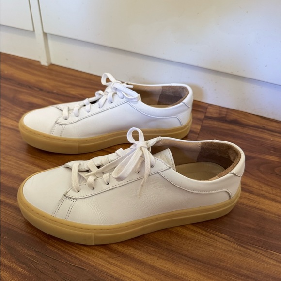 KOIO Capri White Leather Light Gum Sole Sneaker 37 - Picture 3 of 7